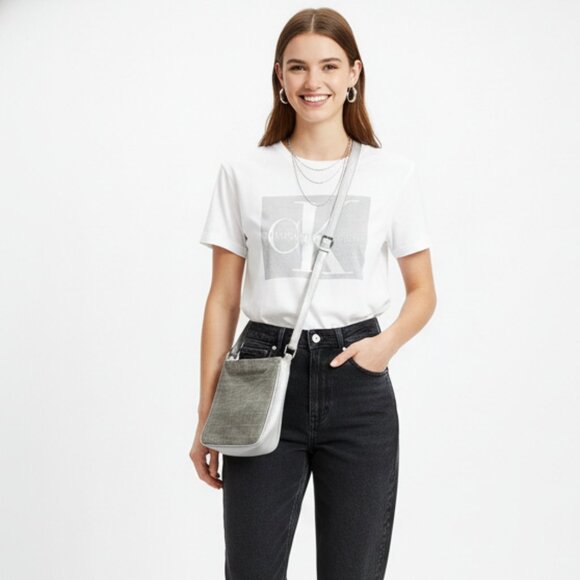 *Calvin Klein Silver Shoulder Bag - Picture 1 of 7